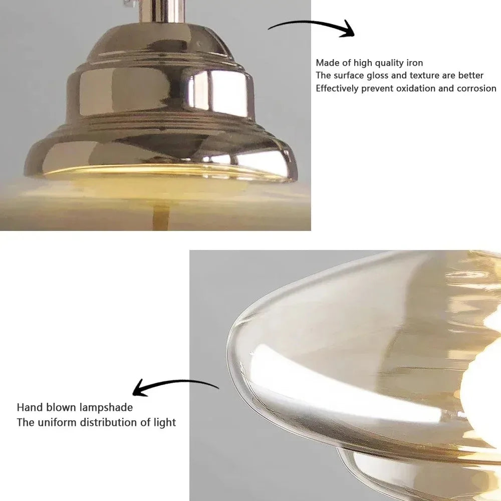 Nordic Glass Pendant Light - Minimalist Hanging Lamp
