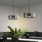 Nordic Glass Pendant Light with Brass Accent