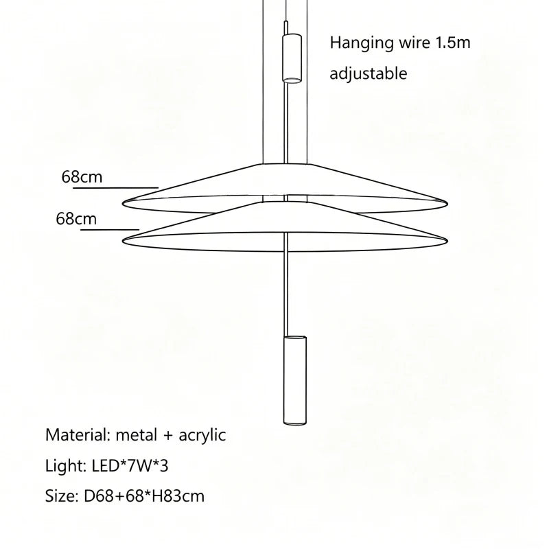 Minimalist Iron Pendant Light - Nordic UFO Design