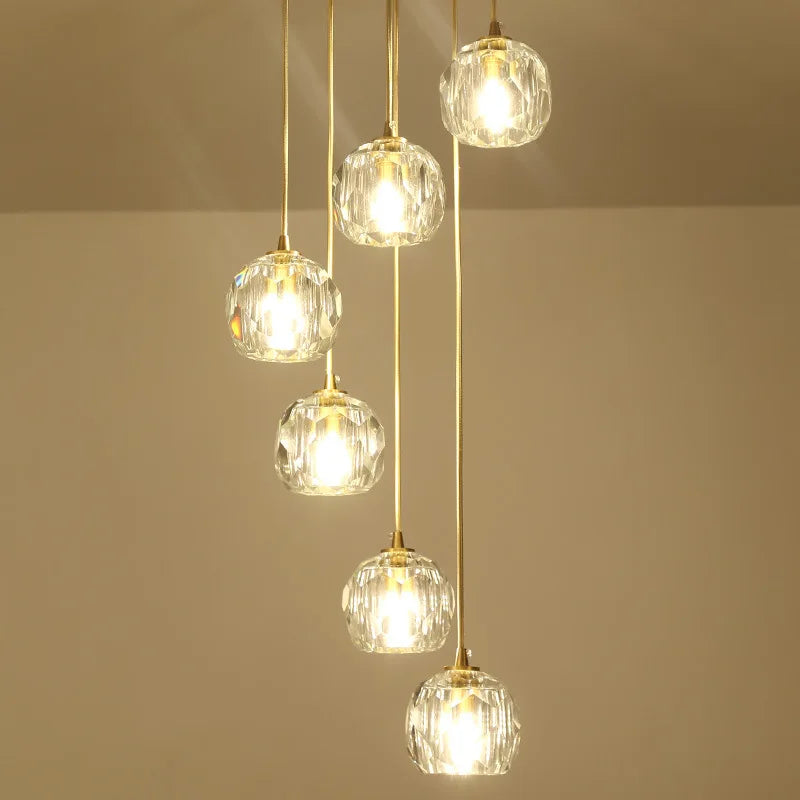 Crystal Glass Pendant Light for Dining Room