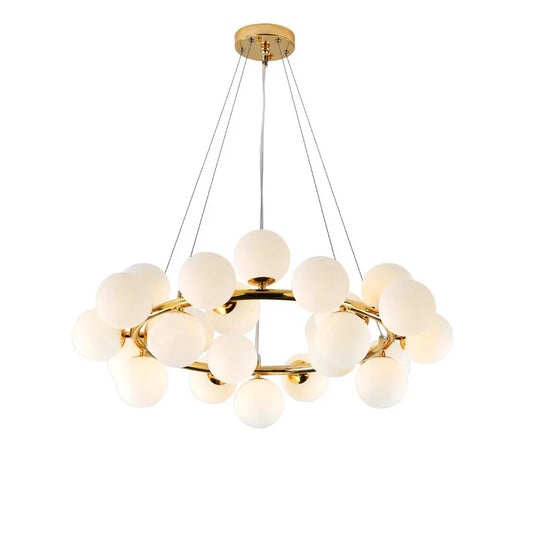Scandinavian Ring Chandelier Glass Ball Pendant Light
