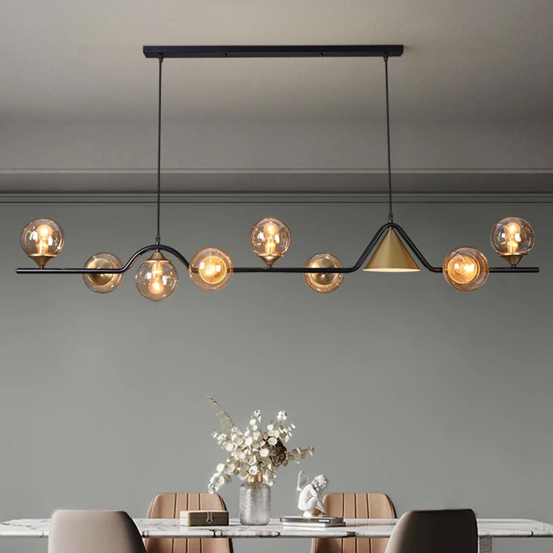 Nordic Iron Glass Pendant Light for Dining Room