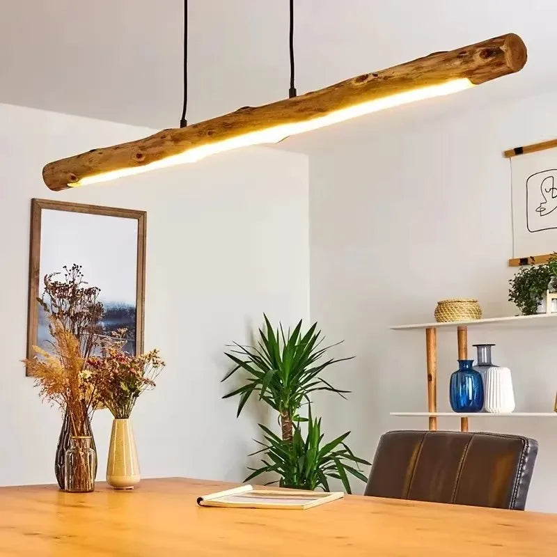 Lámpara Colgante Nórdica de Madera - Lámpara de Techo Minimalista