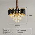 Luxury Black and Gold Tiered Crystal Chandelier for Living Room