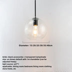 Modern Glass Ball Chandelier Lights for Dining Room Bar Kitchen Hanging Lamps Living Smoky Gray Glass Lampara Lustres Led Lights