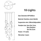 Luxury Alabaster Marble Disc Chandelier for Staircase and Lobby