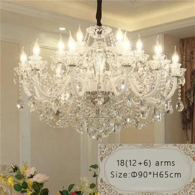 Lámpara de araña de cristal europea para salón, ambiente, lámpara de techo moderna, minimalista, para dormitorio, comedor, hogar, luz de villa, candelabro.