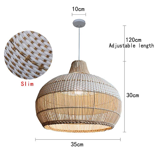 Bohemian Rattan Pendant Light for Dining Room