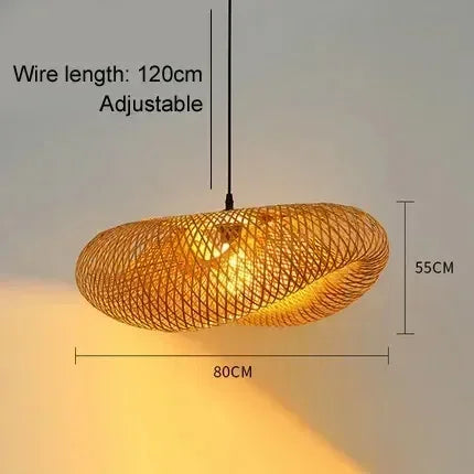 Nordic Rattan Woven Pendant Lamp for Dining Room