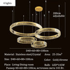 Luxury Crystal Ring Ceiling Pendant Chandelier Lights Dining Table Light Żyrandol Modern Chandeliers for Living Room Home Decor