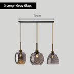 Modern Swirl Glass Pendant Light in Smoked Gray and Amber for Kitchen Island