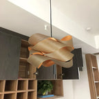 Lámpara colgante de chapa de madera nórdica para dormitorio