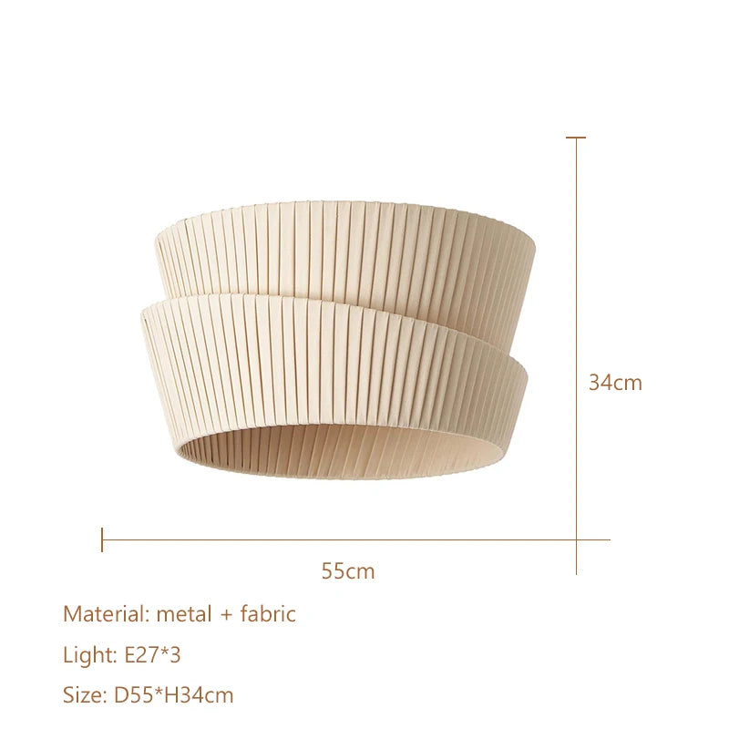 Nordic Minimalist Iron Pendant Light with Fabric Shade