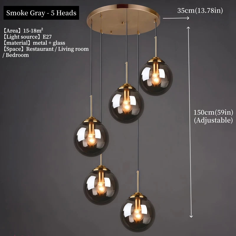 Nordic Glass Pendant Light for Dining Room