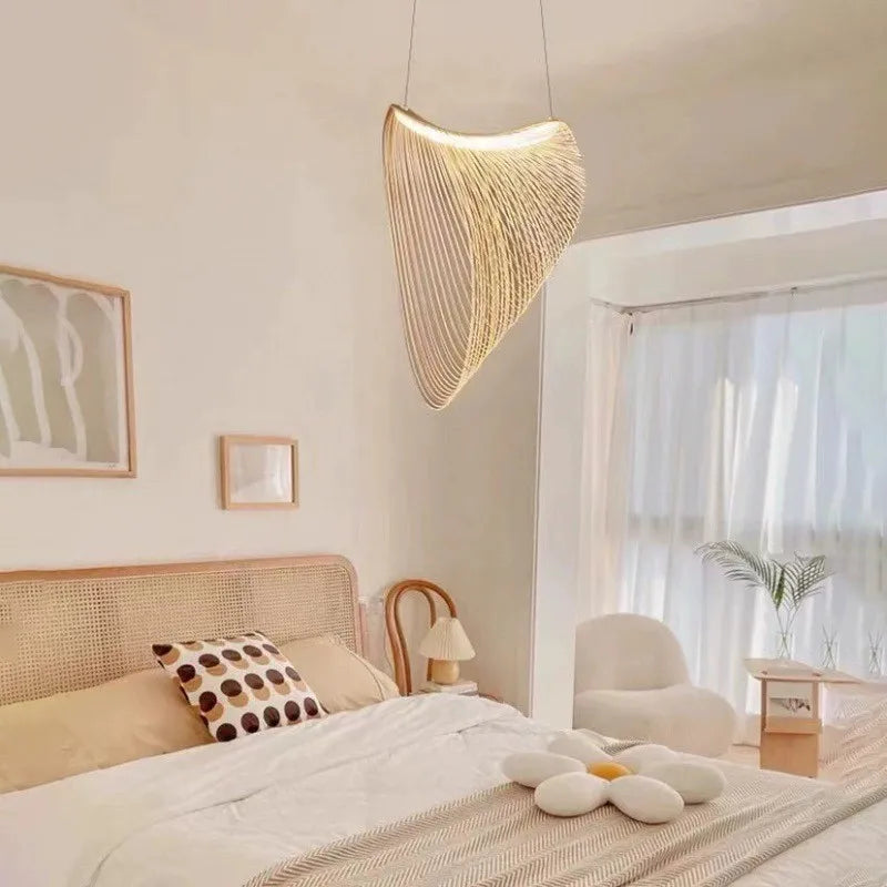 Lámpara colgante de madera nórdica para sala de estar