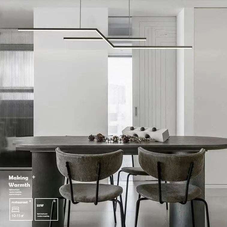 Lámpara colgante LED nórdica de hierro en Z para comedor