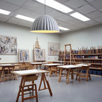 Danish Acoustic Felt Ribbed Dome Pendant Light for Office and Dining Room