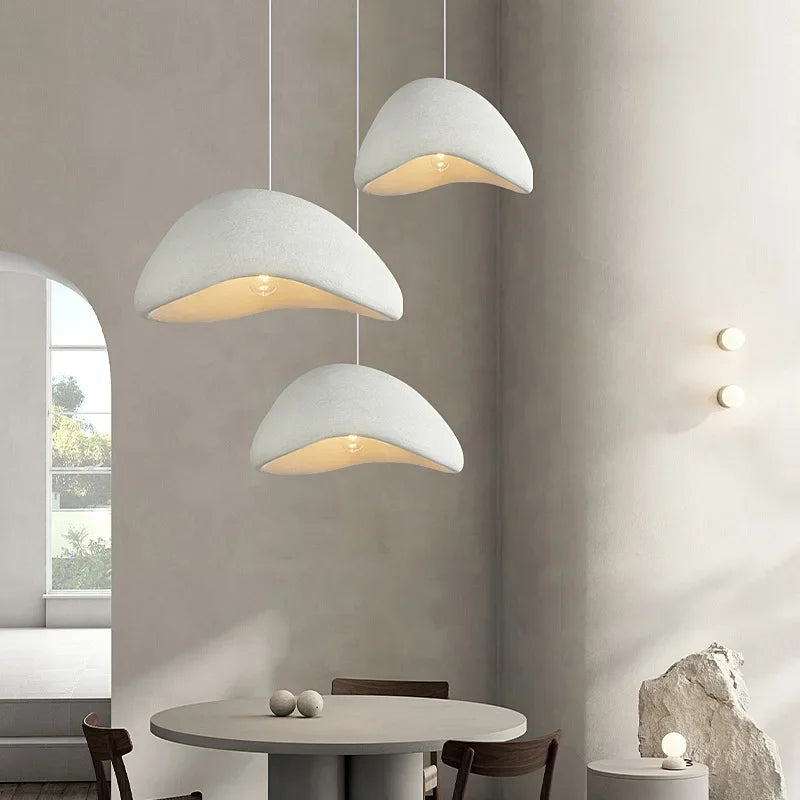 Minimalist White Resin Pendant Light for Dining Room