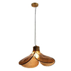 Lámpara colgante retro de cristal con diseño floral y acabado en cobre