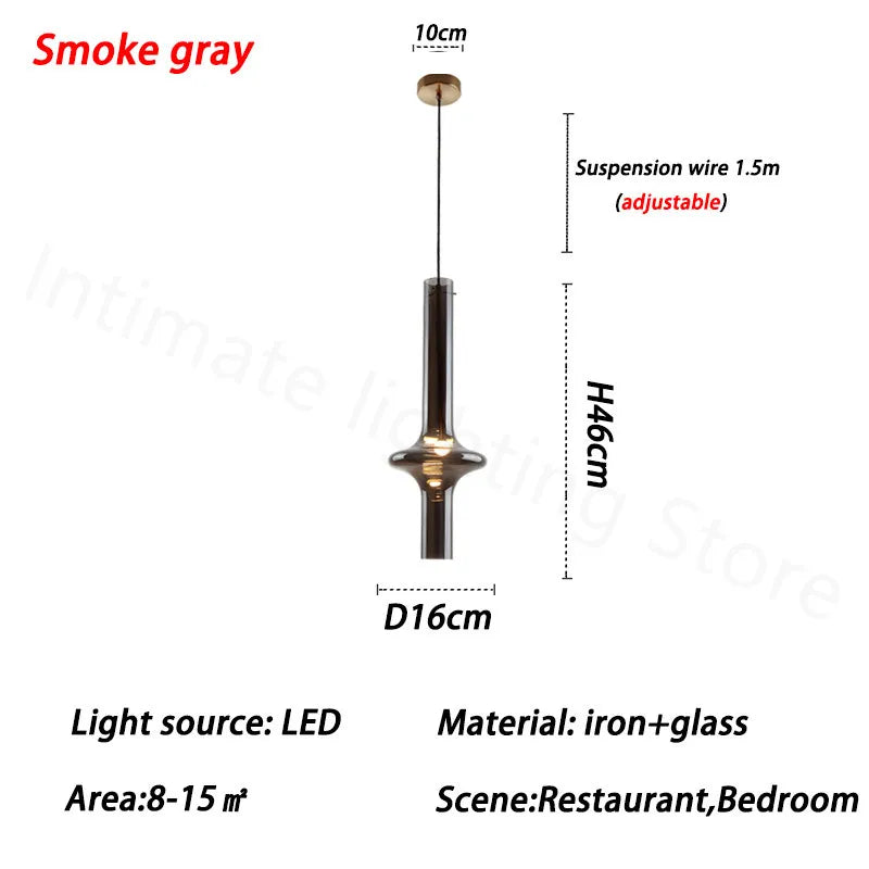 Nordic Glass Tube Pendant Light Minimalist Design