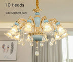 Modern Nordic Ceramic Chandelier with Crystal Drops