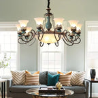 Vintage Iron Ceramic Chandelier Dining Room