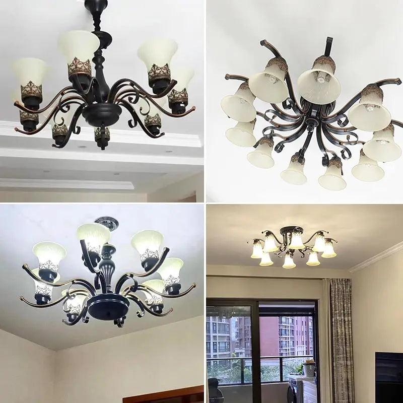 Lámpara colgante de araña vintage de cristal para iluminación interior de sala de estar, dormitorio, cocina, candelabros retro, accesorios de iluminación tipo loft