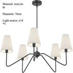 Nordic Iron Pendant Light with Fabric Shades