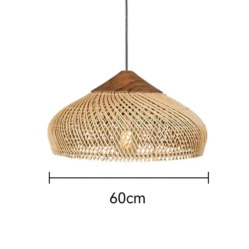 Handwoven Rattan Pendant Light - Bohemian Wabi Sabi