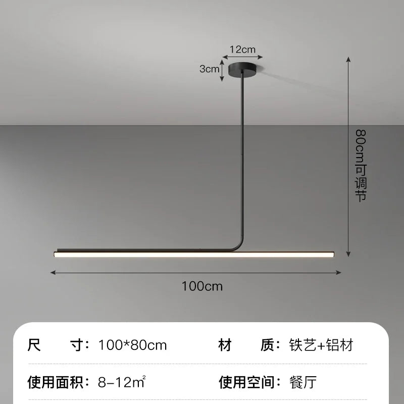 Lámpara colgante de hierro minimalista para comedor