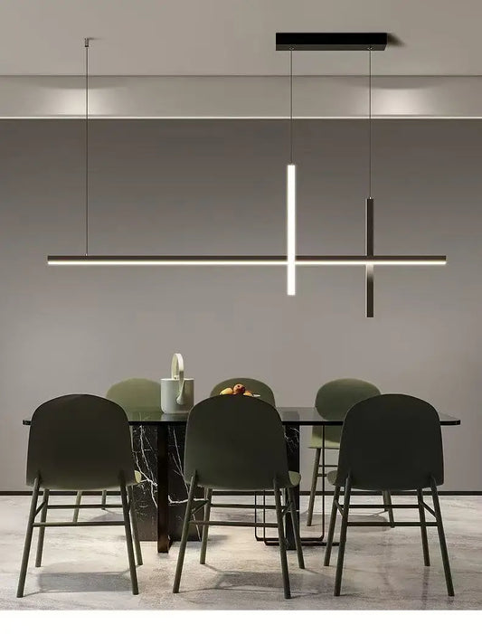 Minimalist Linear Iron Pendant Light for Dining Room