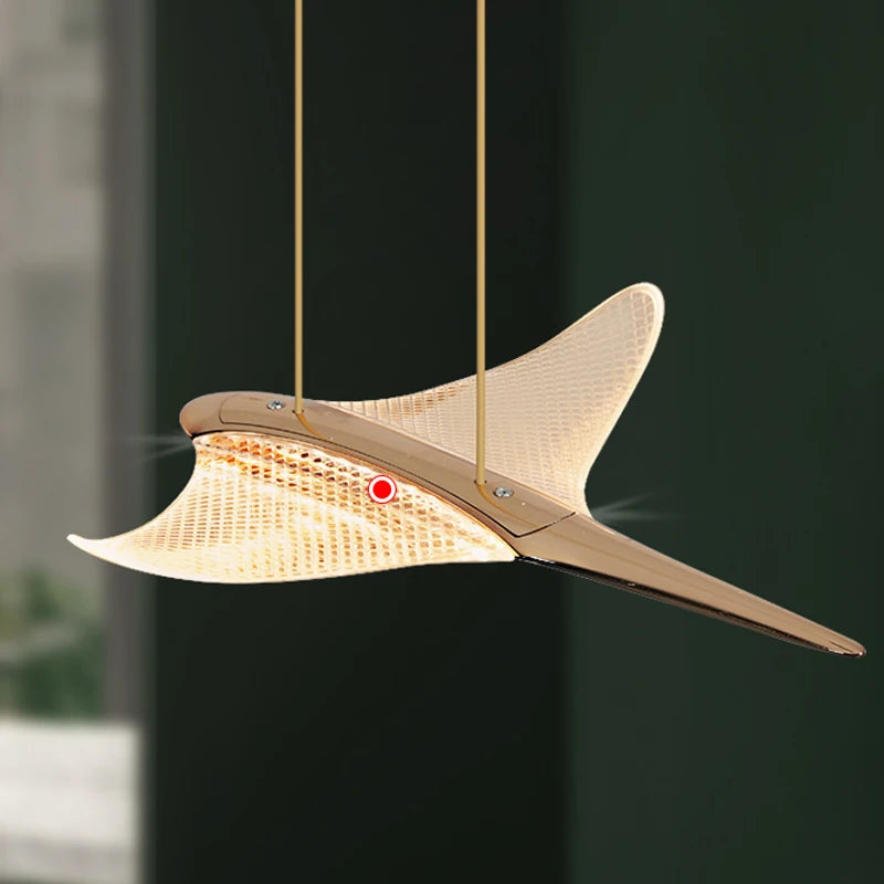 Lámpara colgante nórdica de acrílico con forma de pájaro para escalera