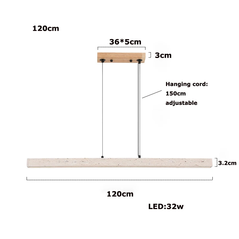Minimalist Travertine Stone Pendant Light for Dining