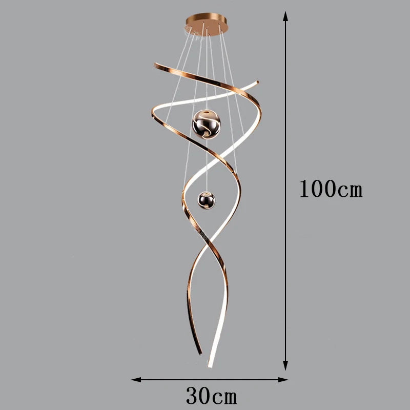 Modern LED Pendant Light with Twisted Metal Arms
