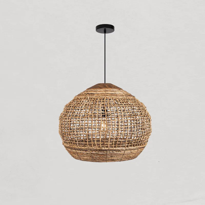 Bohemian Rattan Woven Pendant Light for Dining Room