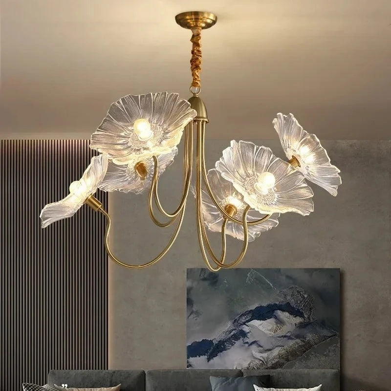 Nordic Glass Pendant Light with Iron Frame
