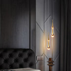 Modern Water Drop Led Pendant Lamp Gold/Black/Brass Crystal Glass Pendant Light Living room Bedroom Bedside Small Chandelier