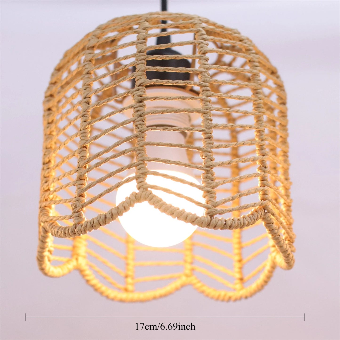Bohemian Rattan Pendant Light 3-Head Hanging Lamp