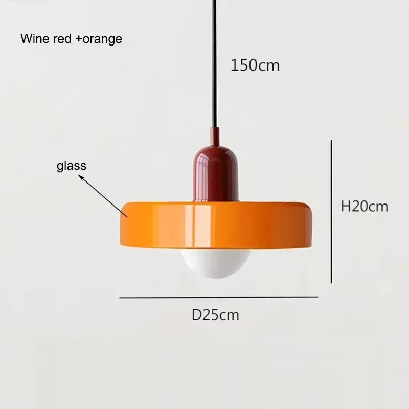 Nordic Retro Glass Pendant Light for Dining Room