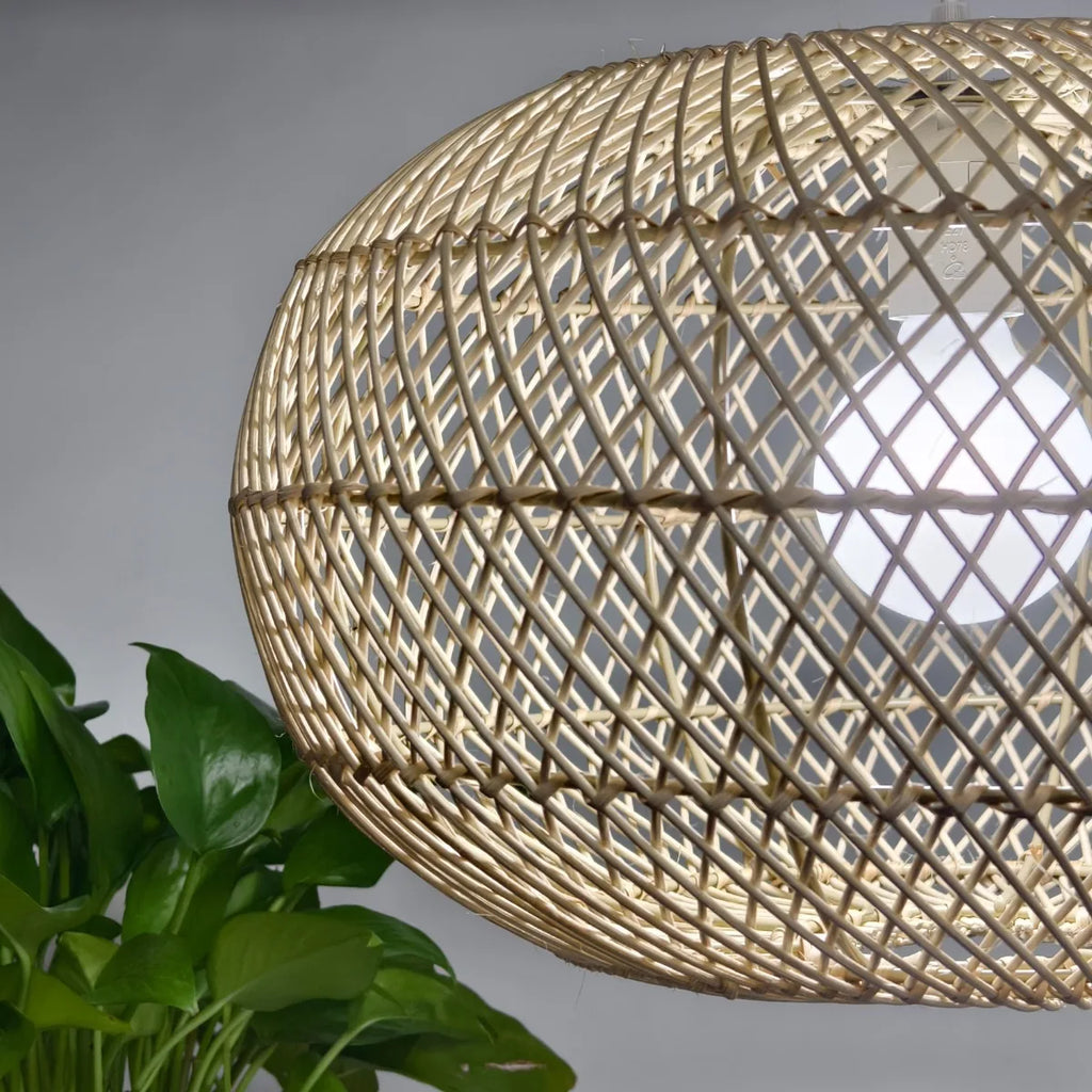 Lámpara colgante bohemia de ratán de bambú para comedor