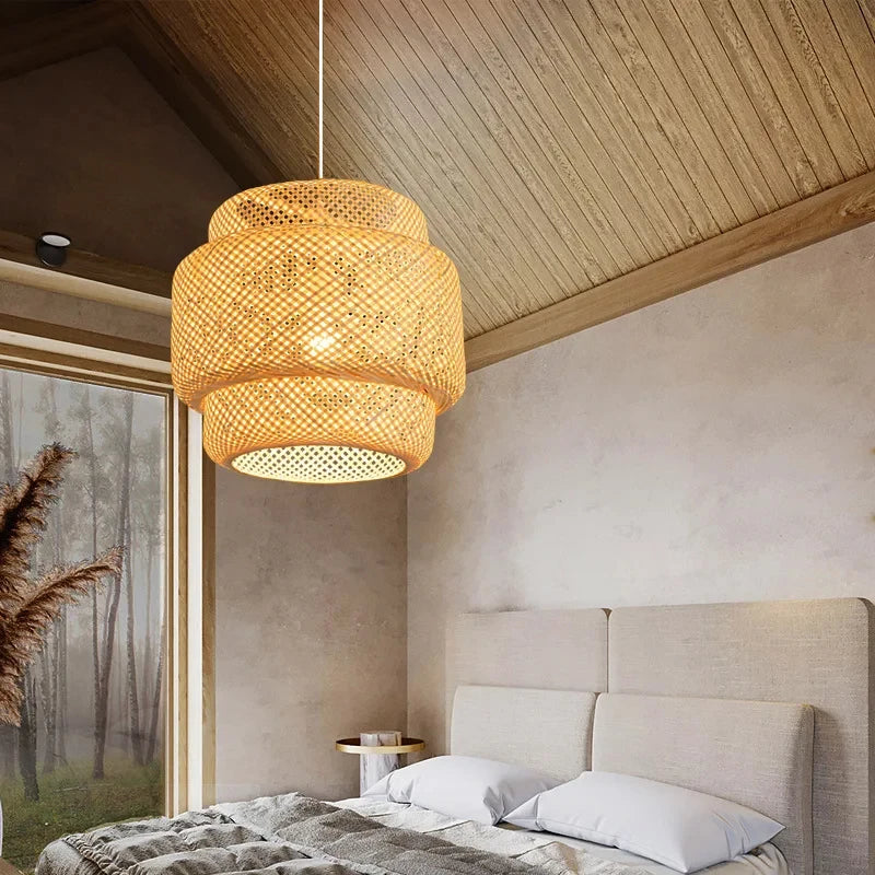 Nordic Bamboo Woven Pendant Light 30cm
