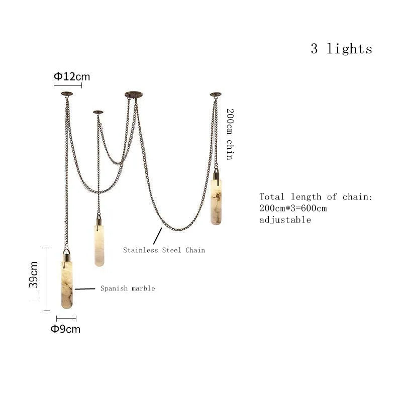 Nordic Marble Alabaster Pendant Light Multi-Drop