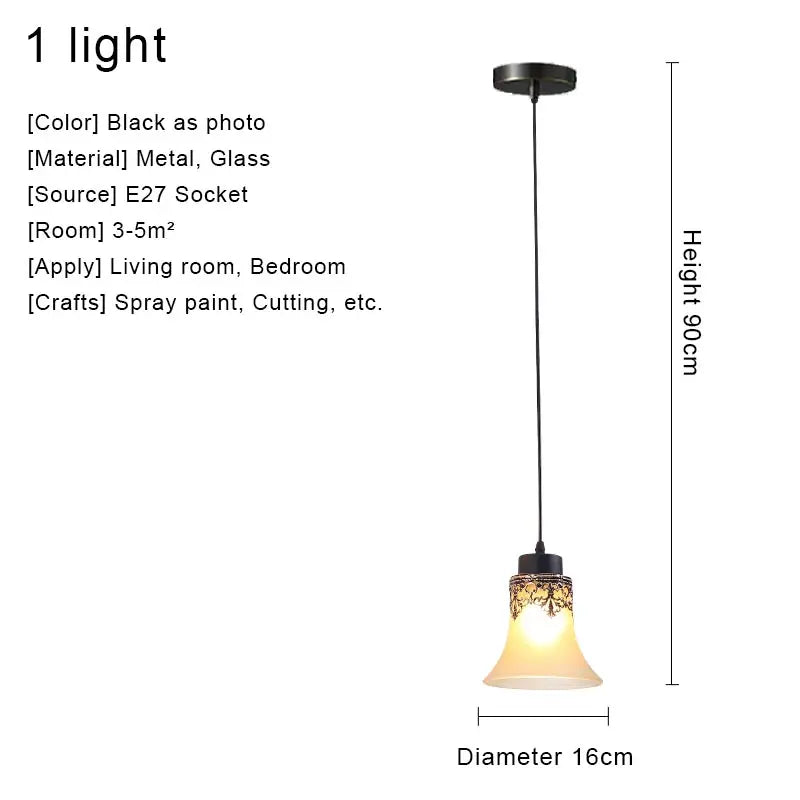 Lámpara colgante de araña vintage de cristal para iluminación interior de sala de estar, dormitorio, cocina, candelabros retro, accesorios de iluminación tipo loft