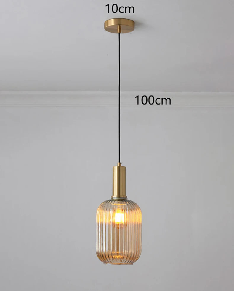 Lámpara colgante de cristal nórdica para comedor