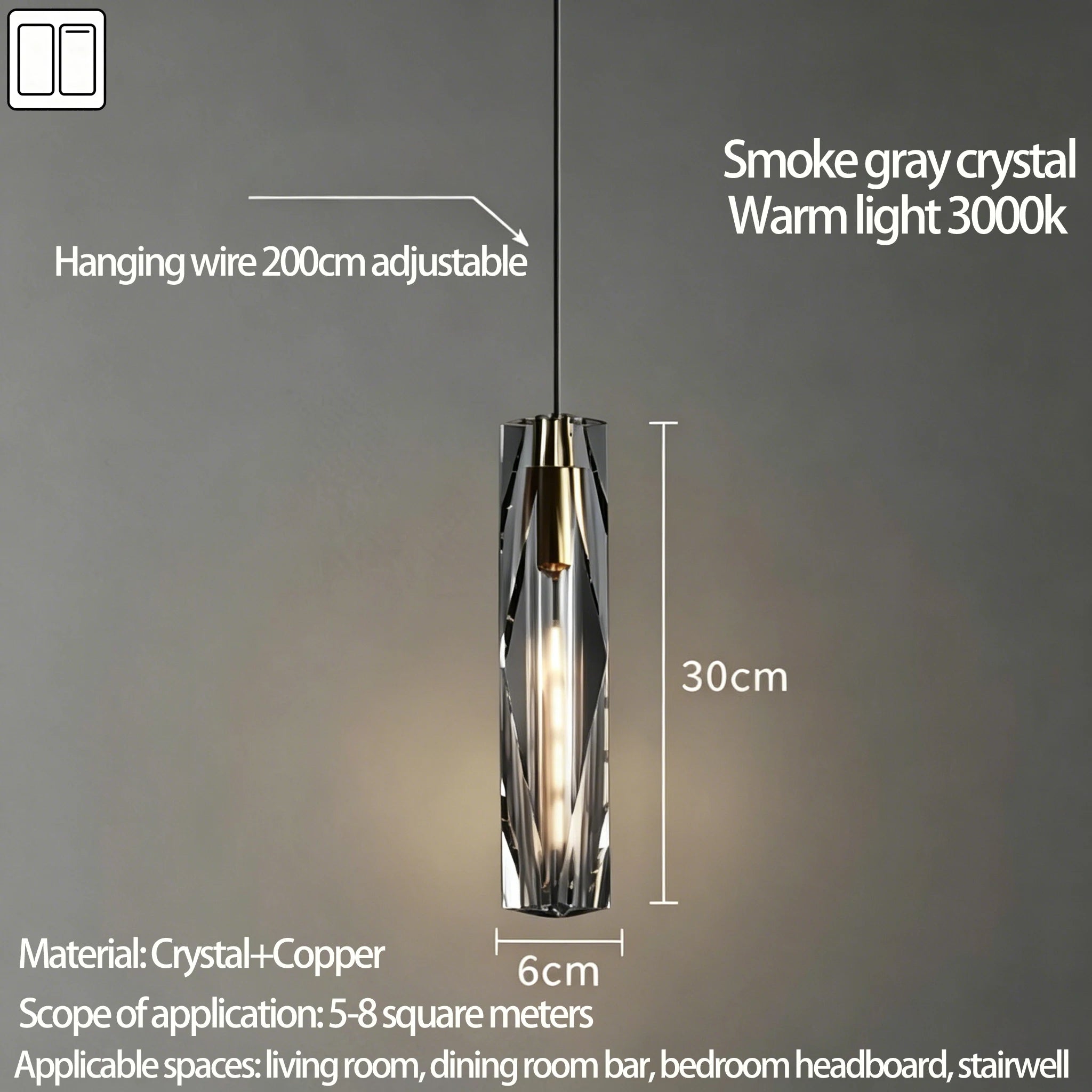Luxury Crystal Glass Pendant Light for Dining Room