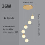 Opal Glass Ball Cluster Chandelier for Staircase and Hotel Lobby