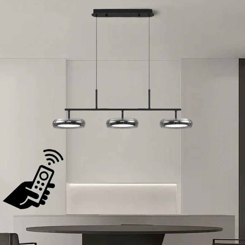 Minimalist Glass Pendant Light with Remote Control