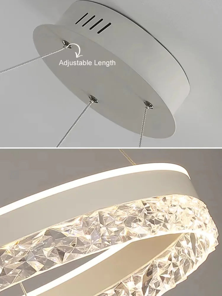 Lámpara colgante de cristal minimalista para dormitorio