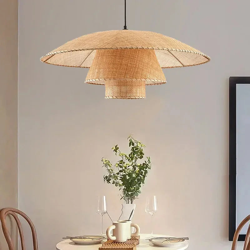 Araña de techo LED moderna y creativa con forma de pétalo de ratán, lámpara colgante de sauce, para sala de estar, dormitorio, té, decoración de iluminación interior
