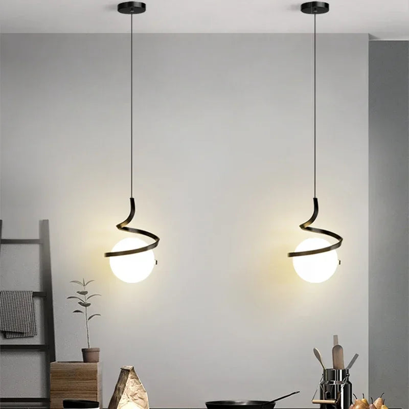 Lámpara colgante minimalista de hierro para dormitorio y sala de estar